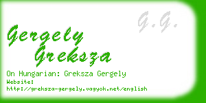 gergely greksza business card